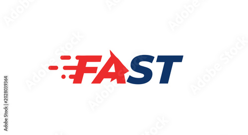 Schilderij op canvas Fast Speed Logo with Arrow Up and Motion Effect