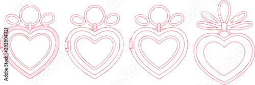 Cuadro en lienzo Heart locket with ribbon bow charm for children