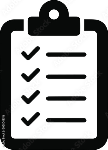 Tableau sur toile Clipboard checklist for student assignment tracking