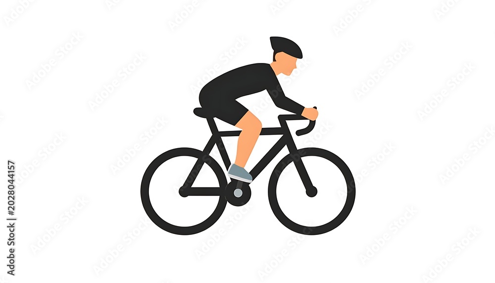Fototapeta premium A minimalist illustration of a cyclist riding a bike