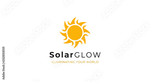 Photos Flat Solar Sun Flow Logo Vector, Renewable Energy and Sustainable Power Symbol f