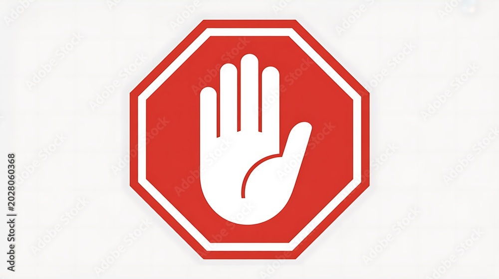 Obraz premium Stop sign, hand gesture, traffic sign, road sign, warning sign