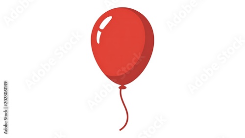 Red balloon, shiny rubber balloon, isolated balloon, party decoration