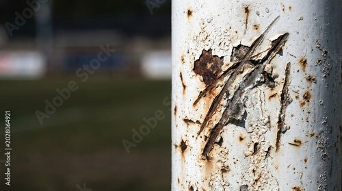 Scratched white goal post metal texture