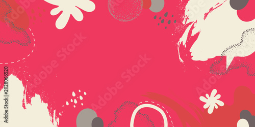 Cute doodle pattern background with abstract shapes and dots. Modern vector pattern for Banner, Flyer, Cover...