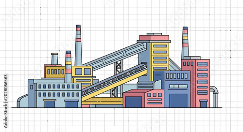 Industrial Factory Building Construction Site.