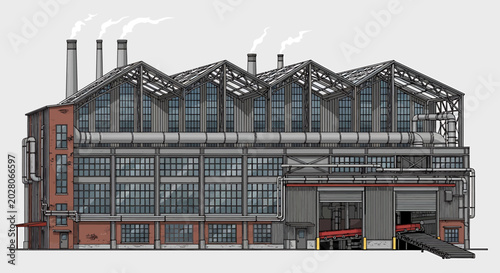 Industrial Factory Building Structure.