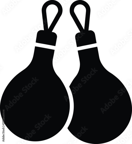 Canvas Print castanets silhouette vector art illustration, black and white design