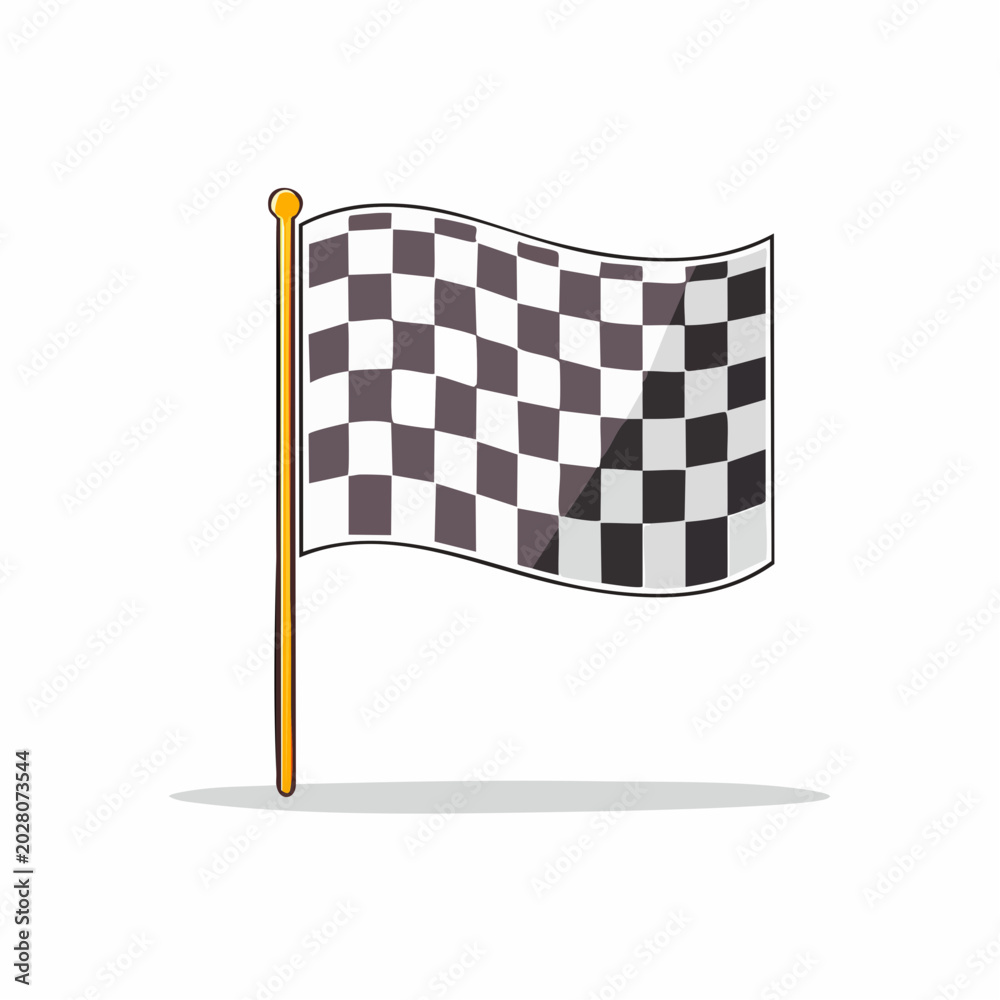 Fototapeta premium Checkered Flag Waving on Pole