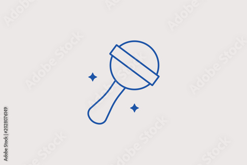 Photos A classic round plastic baby rattle line icon for infant auditory development guide blogs and newborn gift store catalogs
