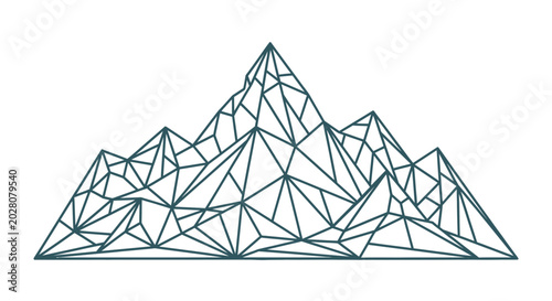 Quadro em tela Geometric Mountain Range Illustration Design.