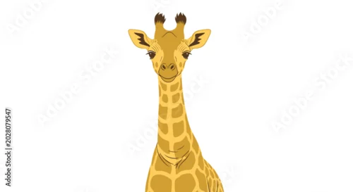 Obraz Giraffe Portrait with Long Neck.