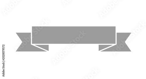 Foto Gray ribbon banner label symbol icon.