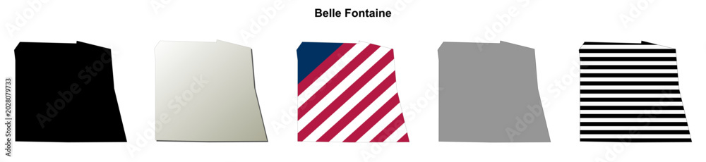 Obraz premium Belle Fontaine (Alabama) blank outline map