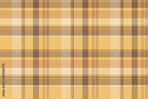 Arabic plaid background tartan, mens shirt check textile seamless. 40s fabric pattern texture vector in orange and amber colors.