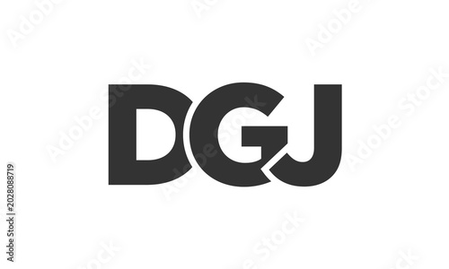 DGJ logo design template with strong and modern bold text. Initial based vector logotype featuring simple and minimal typography. Trendy company identity.