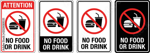 Tableau sur toile No food or drink allowed sign