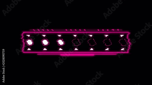 Pink Cyberpunk Glitch Loader Animation with Futuristic Neon Processing Interface. Alpha Channel. 4K Video