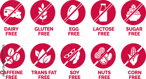 Foto Set allergen free icons set