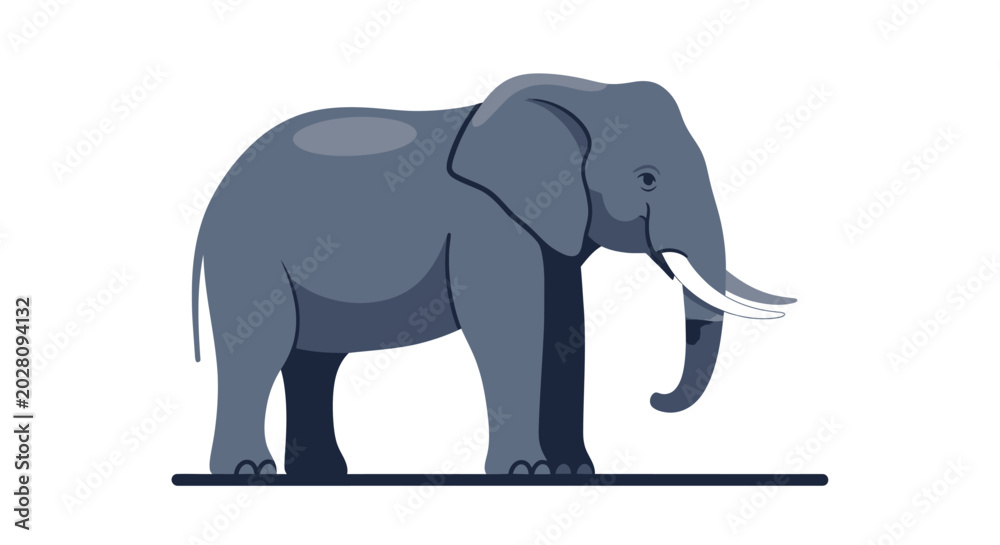 Fototapeta premium Gray Elephant Standing on Platform.