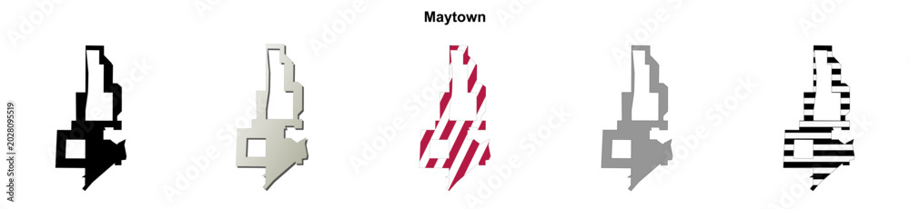 Obraz premium Maytown (Alabama) blank outline map