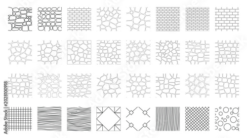 Landscape Architecture CAD Hatch Pattern Bundle with Stone, Grass, Tile and Abstract Texture Elements