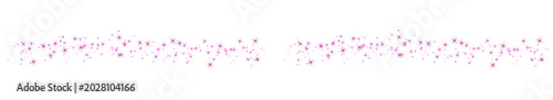 A bunch of purple sparkles on a transparent background for decoration and celebration