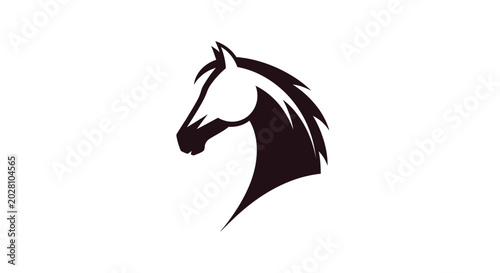 Horse Head Silhouette Profile View.