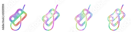Konstfotografi Rainbow sketch belay device icon design set
