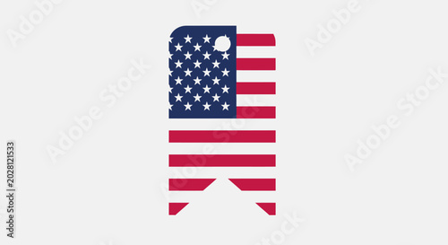Photos Meat cleaver with American flag pattern on white background