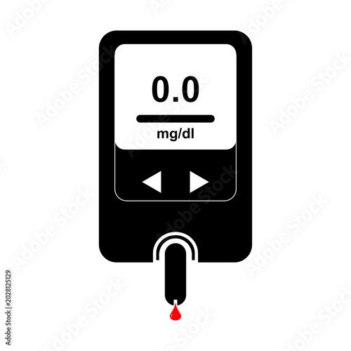 Blood Glucose Meter Icon Vector Illustration Diabetes Monitoring Device Healthcare Symbol