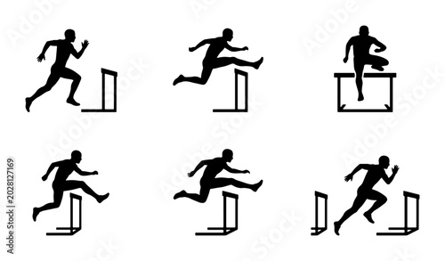Foto Athlete Hurdles Race Silhouettes