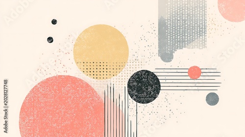 Clean minimal geometric dots and lines abstract vector design