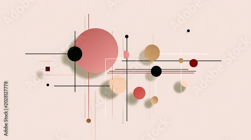 Clean minimal geometric dots and lines abstract vector design