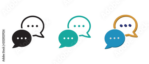 Chat Bubble Message Icons with 3D Collection for Communication Support and Social Media Vector