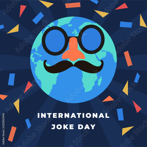 Φωτογραφία International joke day flyer illustration