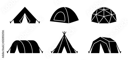Tableau sur toile Diverse Shelter Icons: Camping, Outdoor, Travel