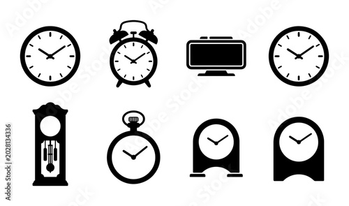 Cuadro en lienzo Diverse Clock Collection Icons