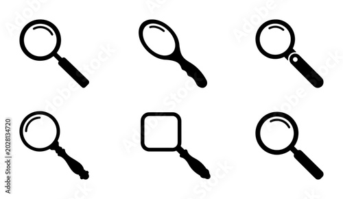Foto Magnifying Glass Icons: Search and Discovery Tools