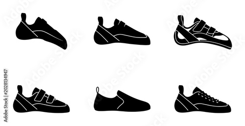 Fotografie Rock Climbing Shoes Silhouettes Collection