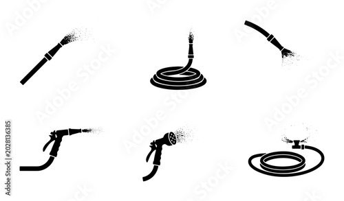 Foto Watering Hose Sprayer Icons
