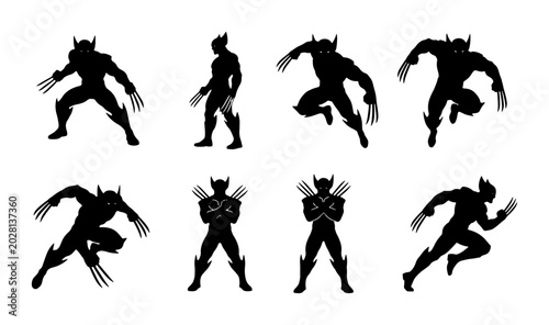 Tablou pe pânză Superhero Silhouette Poses