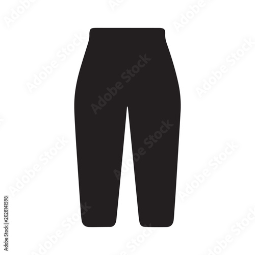 Black women's cropped pants isolated on white background