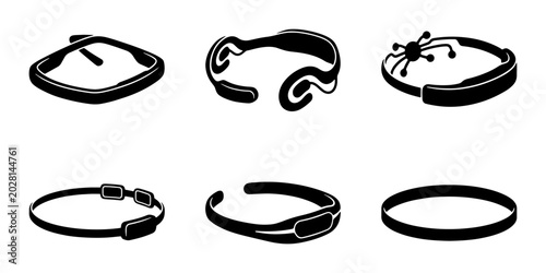 Photos Diverse Black Bracelets Collection, Modern Jewelry Designs, Minimalist Accessori