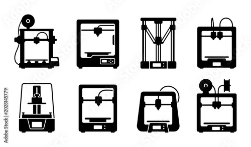 Diverse 3D Printer Icons Collection