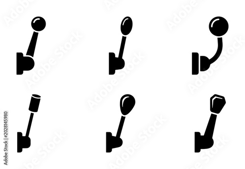 Quadro su tela Vector Lever Icons Set, Industrial Control Switches, Mechanical Handle Graphics,
