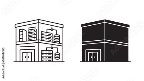 Server Room And Data Center Buildings For Technology And Network Concepts