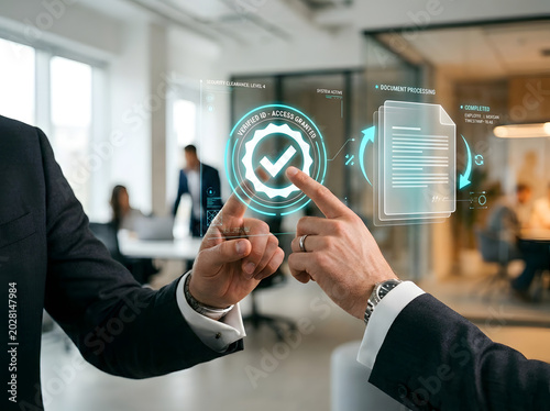 Digital refund confirmation and secure online payment approval concept with financial transaction validation
