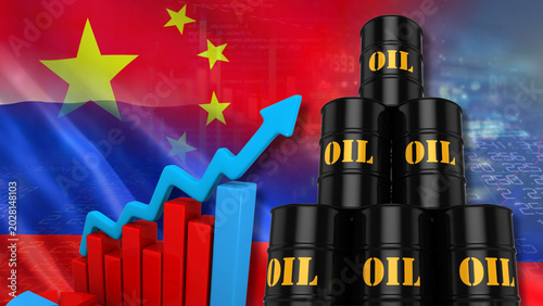 Slika na platnu The Oil Market and Prices Are Soaring as Relations Between China and Russia Become Increasingly Complicated