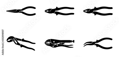 Billede på lærred Assorted Pliers Collection Icons